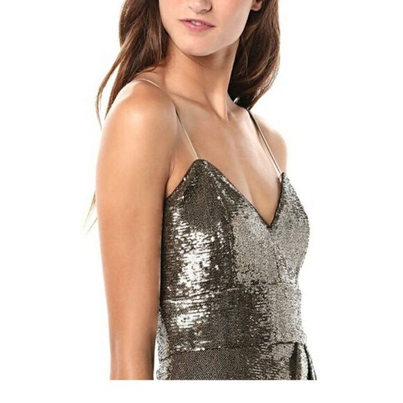 Parker Woman’s Guayana Sleeveless V Neck Cocktail Dress Bronze Sz 6 Y2K Revolve - Picture 2 of 10